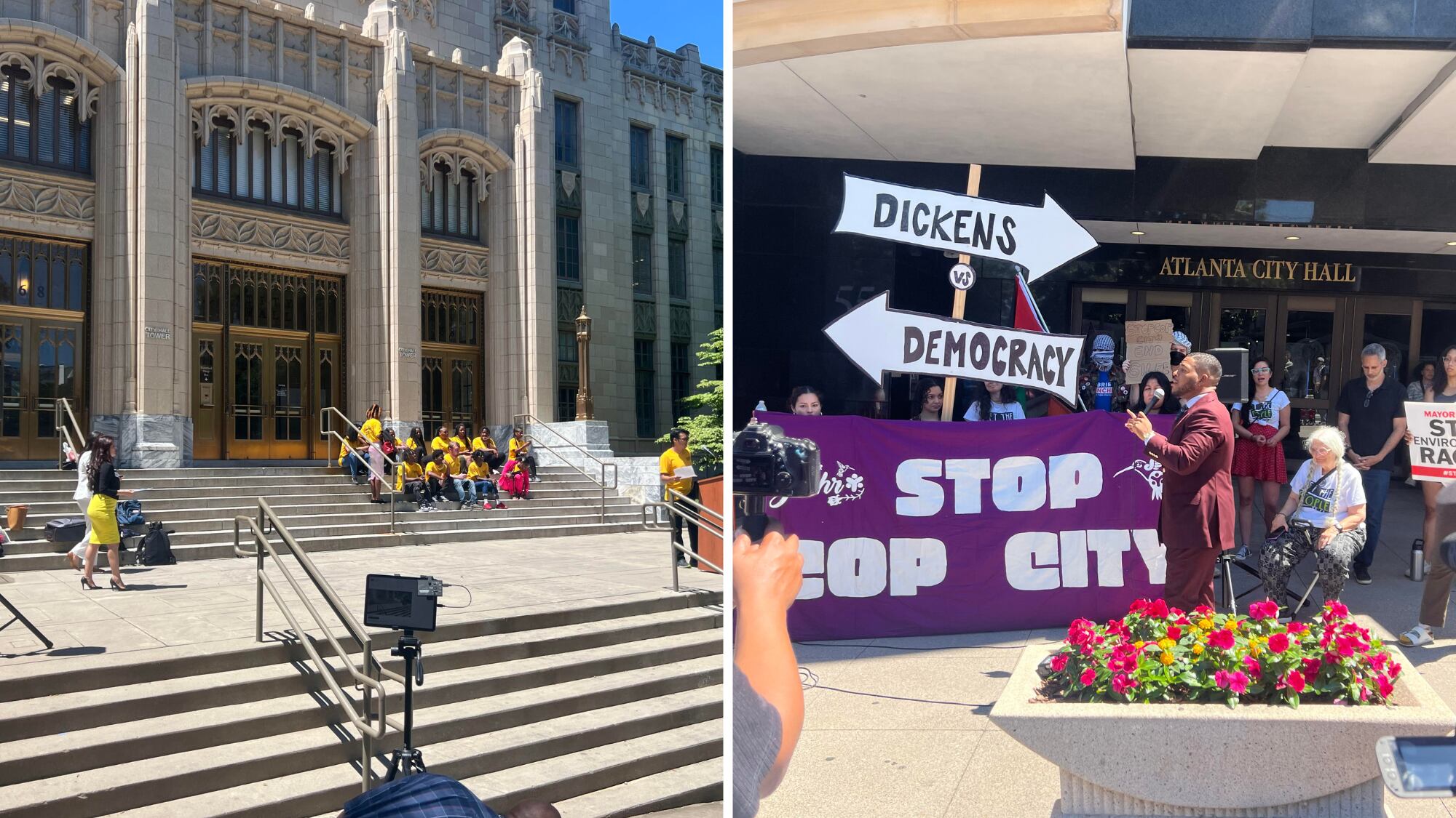 Supporters, opponents of public safety training center rally at Atlanta City Hall - Vimarsana News