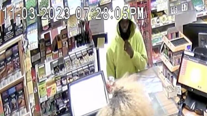 Surveillance image of attempted robbery suspect.