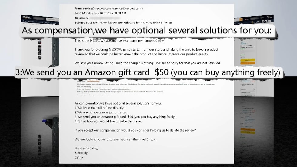 The company Robby originally shopped from to buy the portable jump starter reached out via...