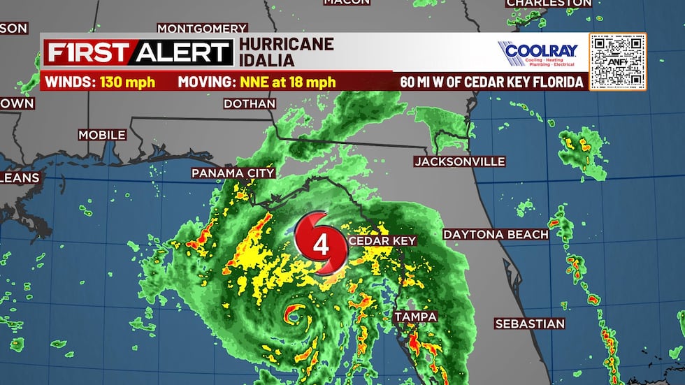 Hurricane Idalia is now a Category 4 hurricane with 130 mph winds.