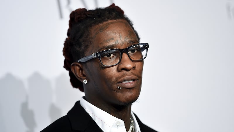 FILE - In this Sept. 14, 2017 file photo Young Thug attends the 3rd Annual Diamond Ball in New...