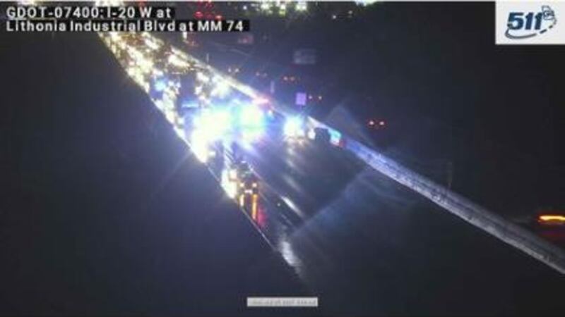 A multi-vehicle crash on I-20 Westbound at Lithonia Industrial Boulevard East in DeKalb County...