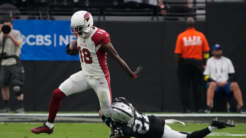 Arizona Cardinals wide receiver A.J. Green (18) during the first half of an NFL football game...