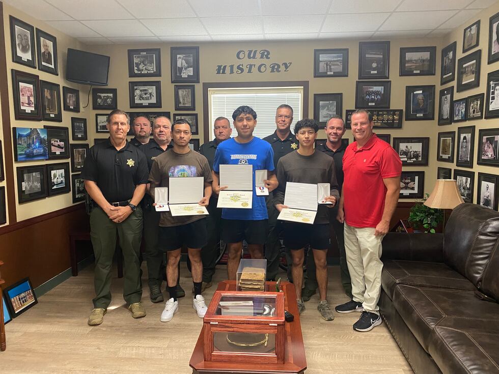 Three young men were awarded with Citizen Service Medals for their part in apprehending Ramiro...